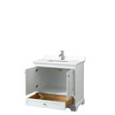 Wyndham Deborah 36" Single Bathroom Vanity In White with White Cultured Marble Countertop Undermount Square Sink and No Mirror WCS202036SWHWCUNSMXX