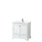 Wyndham Deborah 36" Single Bathroom Vanity In White With White Cultured Marble Countertop Undermount Square Sink And No Mirror WCS202036SWHWCUNSMXX