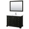 Wyndham Deborah 48" Single Bathroom Vanity In Dark Espresso With White Cultured Marble Countertop Undermount Square Sink And 46" Mirror WCS202048SDEWCUNSM46