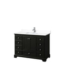 Wyndham Deborah 48" Single Bathroom Vanity In Dark Espresso With White Cultured Marble Countertop Undermount Square Sink And No Mirror WCS202048SDEWCUNSMXX