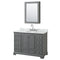 Wyndham Deborah 48" Single Bathroom Vanity In Dark Gray With White Carrara Marble Countertop Undermount Oval Sink And Medicine Cabinet WCS202048SKGCMUNOMED