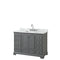 Wyndham Deborah 48" Single Bathroom Vanity In Dark Gray With White Carrara Marble Countertop Undermount Square Sink And No Mirror WCS202048SKGCMUNSMXX