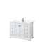 Wyndham Deborah 48" Single Bathroom Vanity In White With Light-Vein Carrara Cultured Marble Countertop Undermount Square Sink And No Mirror WCS202048SWHC2UNSMXX