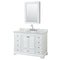 Wyndham Deborah 48" Single Bathroom Vanity In White With White Carrara Marble Countertop Undermount Oval Sink And Medicine Cabinet WCS202048SWHCMUNOMED