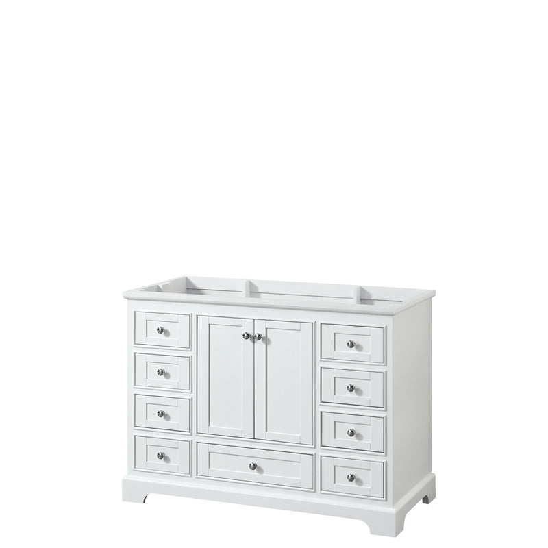 Wyndham Deborah 48" Single Bathroom Vanity In White With No Countertop No Sink And No Mirror WCS202048SWHCXSXXMXX