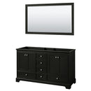 Wyndham Deborah 60" Double Bathroom Vanity In Dark Espresso No Countertop No Sink And 58" Mirror WCS202060DDECXSXXM58