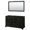 Wyndham Deborah 60" Double Bathroom Vanity In Dark Espresso No Countertop No Sink And 58" Mirror WCS202060DDECXSXXM58