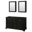 Wyndham Deborah 60" Double Bathroom Vanity In Dark Espresso No Countertop No Sink And Medicine Cabinet WCS202060DDECXSXXMED