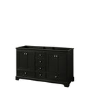 Wyndham Deborah 60" Double Bathroom Vanity In Dark Espresso No Countertop No Sink And No Mirror WCS202060DDECXSXXMXX