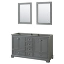 Wyndham Deborah 60" Double Bathroom Vanity In Dark Gray With No Countertop No Sinks And 24" Mirrors WCS202060DKGCXSXXM24