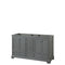 Wyndham Deborah 60" Double Bathroom Vanity In Dark Gray With No Countertop No Sinks And No Mirror WCS202060DKGCXSXXMXX