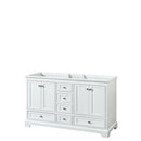 Wyndham Deborah 60" Double Bathroom Vanity In White With No Countertop No Sinks And No Mirror WCS202060DWHCXSXXMXX