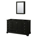 Wyndham Deborah 60" Single Bathroom Vanity In Dark Espresso No Countertop No Sink And Medicine Cabinet WCS202060SDECXSXXMED