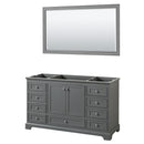 Wyndham Deborah 60" Single Bathroom Vanity In Dark Gray With No Countertop No Sink And 58" Mirror WCS202060SKGCXSXXM58