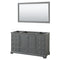 Wyndham Deborah 60" Single Bathroom Vanity In Dark Gray With No Countertop No Sink And 58" Mirror WCS202060SKGCXSXXM58