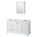 Wyndham Deborah 60" Single Bathroom Vanity In White With No Countertop No Sink Brushed Gold Trims And Medicine Cabinet WCS202060SWGCXSXXMED