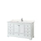 Wyndham Deborah 60" Single Bathroom Vanity In White With Light-Vein Carrara Cultured Marble Countertop Undermount Square Sink And No Mirror WCS202060SWHC2UNSMXX