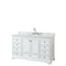 Wyndham Deborah 60" Single Bathroom Vanity In White With White Carrara Marble Countertop Undermount Oval Sink And No Mirror WCS202060SWHCMUNOMXX