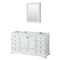 Wyndham Deborah 60" Single Bathroom Vanity In White With No Countertop No Sink And Medicine Cabinet WCS202060SWHCXSXXMED