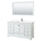 Wyndham Deborah 60" Single Bathroom Vanity In White With White Cultured Marble Countertop Undermount Square Sink And 58" Mirror WCS202060SWHWCUNSM58