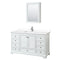 Wyndham Deborah 60" Single Bathroom Vanity In White With White Cultured Marble Countertop Undermount Square Sink And Medicine Cabinet WCS202060SWHWCUNSMED