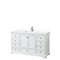 Wyndham Deborah 60" Single Bathroom Vanity In White With White Cultured Marble Countertop Undermount Square Sink And No Mirror WCS202060SWHWCUNSMXX