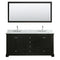 Wyndham Deborah 72" Double Bathroom Vanity In Dark Espresso White Carrara Marble Countertop Undermount Square Sink and 70" Mirror WCS202072DDECMUNSM70