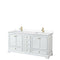 Wyndham Deborah 72" Double Bathroom Vanity In White With White Cultured Marble Countertop Undermount Square Sinks Brushed Gold Trims And No Mirrors WCS202072DWGWCUNSMXX