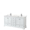 Wyndham Deborah 72" Double Bathroom Vanity In White With Light-Vein Carrara Cultured Marble Countertop Undermount Square Sinks And No Mirrors WCS202072DWHC2UNSMXX