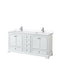 Wyndham Deborah 72" Double Bathroom Vanity In White With White Cultured Marble Countertop Undermount Square Sinks And No Mirrors WCS202072DWHWCUNSMXX