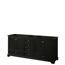 Wyndham Deborah 80" Double Bathroom Vanity In Dark Espresso No Countertop No Sink And No Mirror WCS202080DDECXSXXMXX