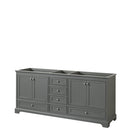 Wyndham Deborah 80" Double Bathroom Vanity In Dark Gray With No Countertop No Sinks And No Mirrors WCS202080DKGCXSXXMXX