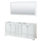 Wyndham Deborah 80" Double Bathroom Vanity In White No Countertop No Sink And 70" Mirror WCS202080DWHCXSXXM70