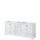 Wyndham Deborah 80" Double Bathroom Vanity In White With No Countertop No Sinks And No Mirrors WCS202080DWHCXSXXMXX