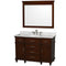 Wyndham Berkeley 48" Single Bathroom Vanity In Dark Chestnut With White Carrara Marble Top With White Undermount Oval Sink And 44" Mirror WCV171748SCDCMUNRM44