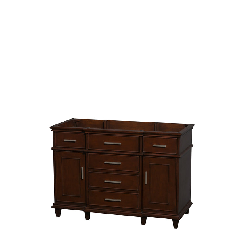 Wyndham Berkeley 48" Single Bathroom Vanity In Dark Chestnut With No Countertop No Sink No Mirror WCV171748SCDCXSXXMXX