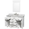 Wyndham Berkeley 48" Single Bathroom Vanity In White with White Carrara Marble Top with White Undermount Oval Sink and 24" Mirror WCV171748SWHCMUNRM24