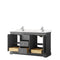 Wyndham Avery 60" Double Bathroom Vanity In Dark Gray Light-Vein Carrara Cultured Marble Countertop Undermount Square Sinks and No Mirror WCV232360DKGC2UNSMXX