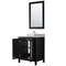 Wyndham Daria 30" Single Bathroom Vanity In Dark Espresso White Carrara Marble Countertop Undermount Square Sink and 24" Mirror WCV252530SDECMUNSM24