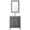 Wyndham Daria 30" Single Bathroom Vanity In Dark Gray Light-Vein Carrara Cultured Marble Countertop Undermount Square Sink and 24" Mirror WCV252530SKGC2UNSM24