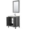 Wyndham Daria 30" Single Bathroom Vanity In Dark Gray Light-Vein Carrara Cultured Marble Countertop Undermount Square Sink and 24" Mirror WCV252530SKGC2UNSM24