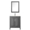 Wyndham Daria 30" Single Bathroom Vanity In Dark Gray Light-Vein Carrara Cultured Marble Countertop Undermount Square Sink and Medicine Cabinet WCV252530SKGC2UNSMED