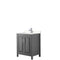 Wyndham Daria 30" Single Bathroom Vanity In Dark Gray Light-Vein Carrara Cultured Marble Countertop Undermount Square Sink And No Mirror WCV252530SKGC2UNSMXX