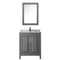 Wyndham Daria 30" Single Bathroom Vanity In Dark Gray White Carrara Marble Countertop Undermount Square Sink and Medicine Cabinet WCV252530SKGCMUNSMED