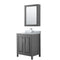 Wyndham Daria 30" Single Bathroom Vanity In Dark Gray White Carrara Marble Countertop Undermount Square Sink And Medicine Cabinet WCV252530SKGCMUNSMED