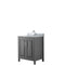 Wyndham Daria 30" Single Bathroom Vanity In Dark Gray White Carrara Marble Countertop Undermount Square Sink And No Mirror WCV252530SKGCMUNSMXX