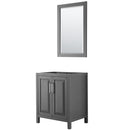 Wyndham Daria 30" Single Bathroom Vanity In Dark Gray No Countertop No Sink And 24" Mirror WCV252530SKGCXSXXM24