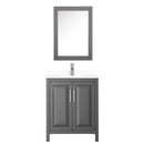 Wyndham Daria 30" Single Bathroom Vanity In Dark Gray White Cultured Marble Countertop Undermount Square Sink and Medicine Cabinet WCV252530SKGWCUNSMED