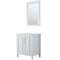 Wyndham Daria 30" Single Bathroom Vanity In White No Countertop No Sink Brushed Gold Trims And 24" Mirror WCV252530SWGCXSXXM24