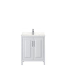 Wyndham Daria 30" Single Bathroom Vanity In White Light-Vein Carrara Cultured Marble Countertop Undermount Square Sink and No Mirror WCV252530SWHC2UNSMXX